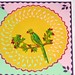 paper quilled Bird(Parrot) on lace work card