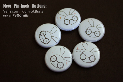 Carrot Bunny Pin-back buttons