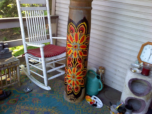 The finished column on Jaqui's porch.