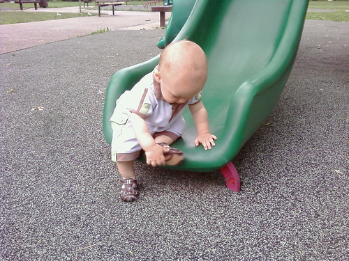 Silas on the slide