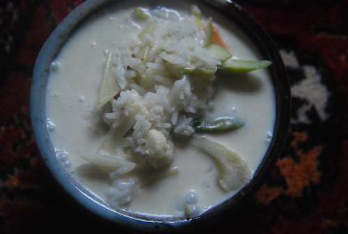 Tom Kha soup with coconut rice