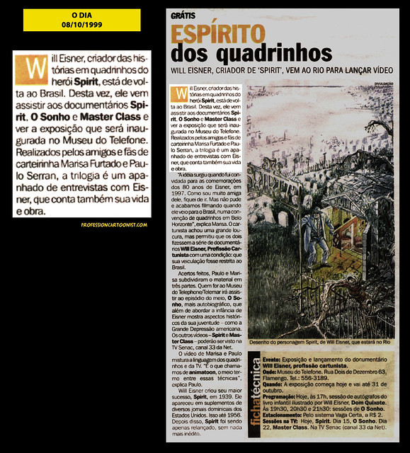 "Espírito dos quadrinhos" - O Dia - 08/10/1999