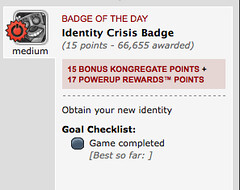 Kongregate Badge of the Day: Identity Crisis