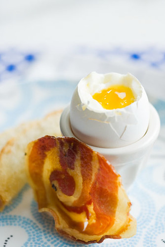 Soft Boiled Eggs with Toast "Soldiers" and Pancetta Chips 4
