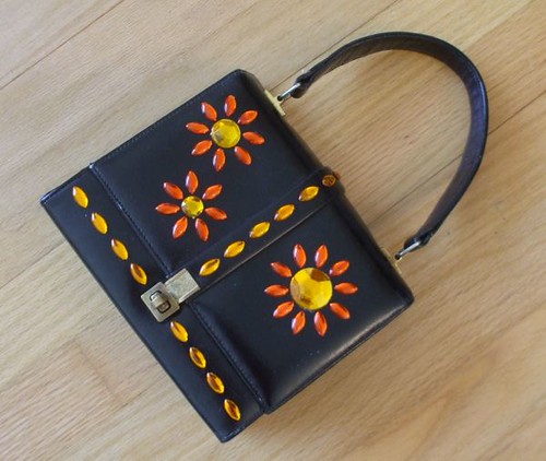 flower-embellished handbag