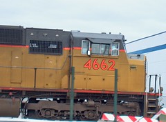 Westbound Union Pacific intermodal transfer train. Hodgkins Illinois. January 2007.