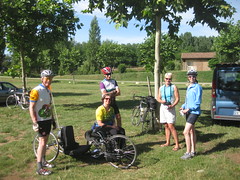 The cyclists before the canoe trip
