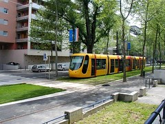 a tram in St-Etienne, France (via Inhabitat.com)