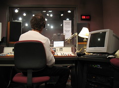 WYPR production booth on air