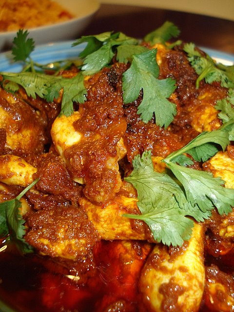 Extra hot cumin and tomato chicken curry