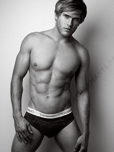 shirtless hunk Adam Phebus sexy american male model pose so hot