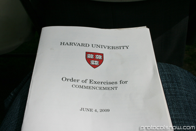 Harvard University2009 graduation ceremony brochure
