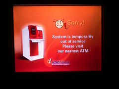 ICICI bank ATM error message