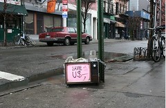 Street art with a television set, Lower East Side, Manhattan