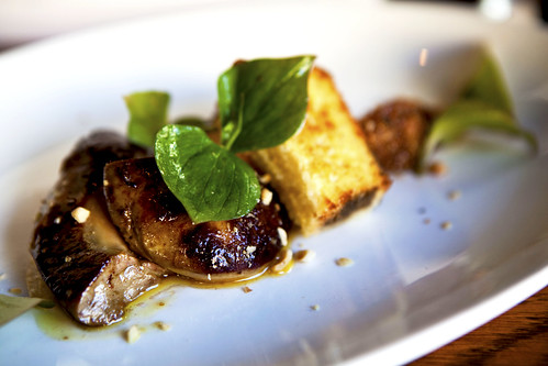 Roasted foie gras, close up