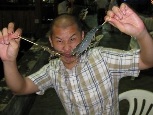 Raymond phang with prawns