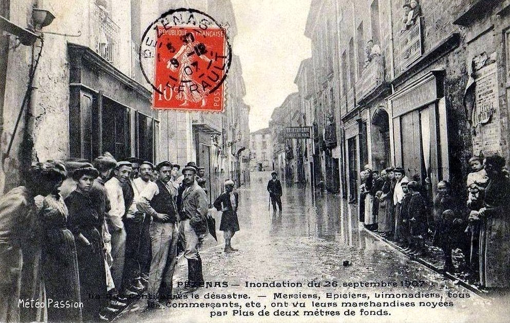 inondation du 26 septembre 1907 à Pézenas