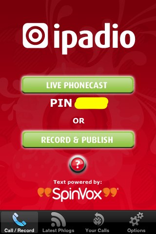 Phonecasting with iPadio: Live or Offline Recording