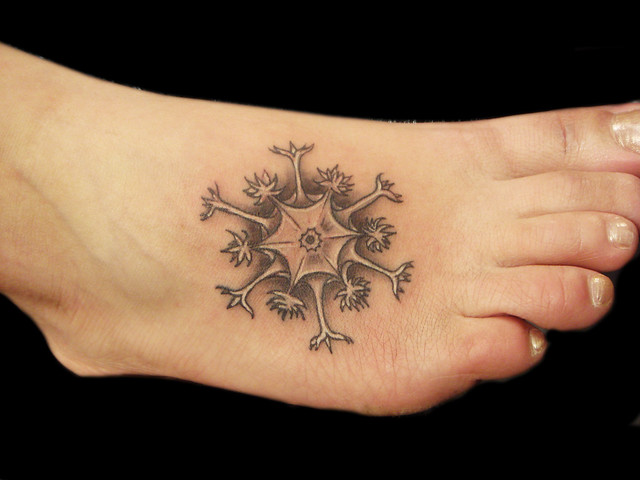 Snowflake tattoo. Miguel Angel Custom Tattoo Artist