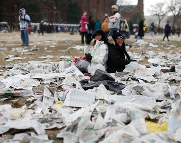 The mess on the National Mall after the Inauguration of Barack Obama