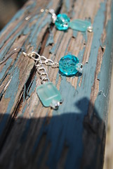 ***$1 starting Auction***Teal Chain Drop Earrings ***PENNY SHIPPING***