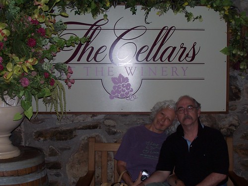 mom and jim in the cellar winery at biltmore