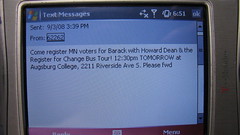 Barack Obama Text Message - 09/03/08 - Register MN Voters For Barack With Howard Dean by DavidErickson