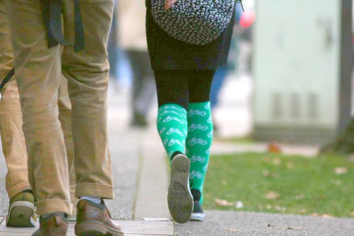 Green bike socks