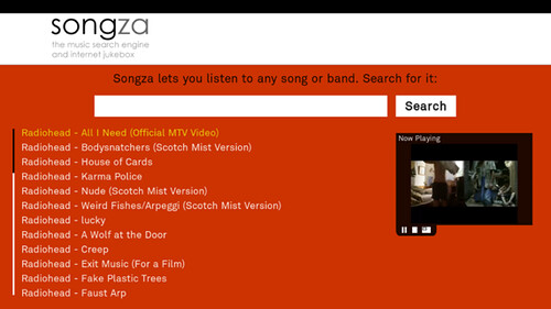 songza on boxee