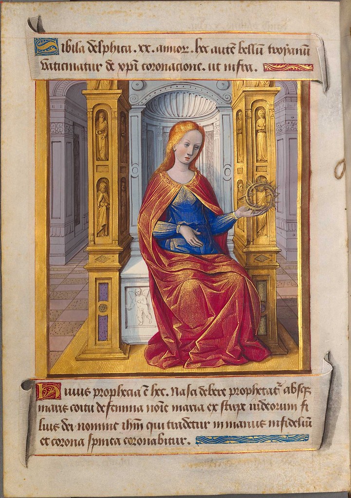 illuminated miniature by Jean Poyet in sibyllae et prophetae de Christo Salvatore vaticinantes s