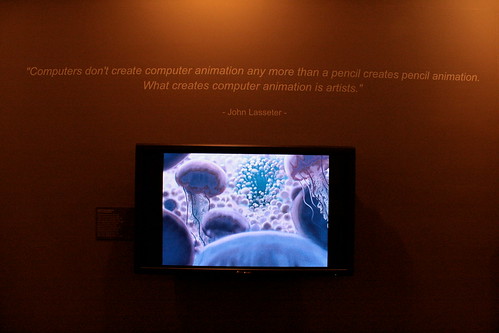 Quotes from John Lasseter pepper the exhibit