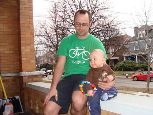 Eric and Silas chillin' on the porch
