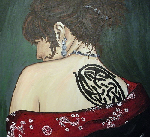 Close up of robe painting