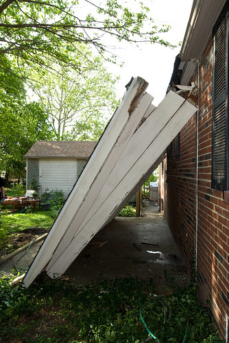 Side View of a Downed Porch