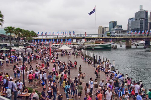 People flock to Darling Harbour for Australia Day 2009 by you.