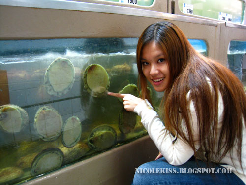 posing with abalone