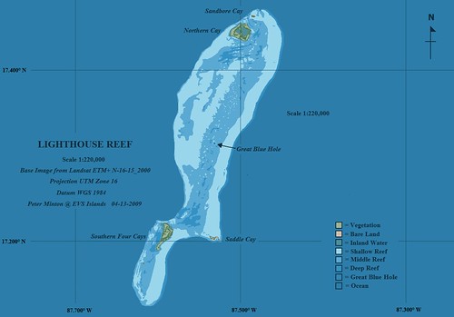 Lighthouse Reef and The Great Blue Hole, Belize - EVS Precision Map Preliminary (1-220,000)