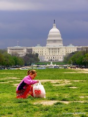 Litter Picking for Earth Day on the Washington Mall in front of the National Capitol Building.