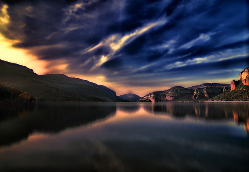 フリー写真素材|自然・風景|湖・池|夕日・夕焼け・日没|スペイン|