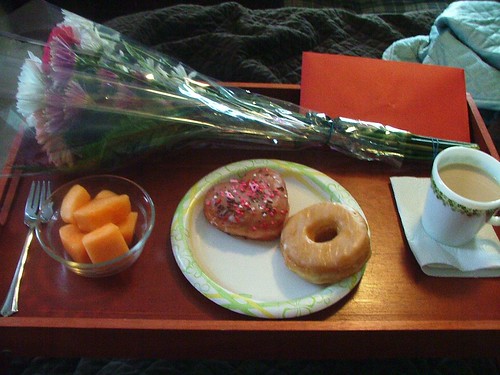 valentines breakfast in bed