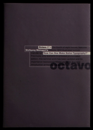 Octavo Cover for fourth issue (1987).