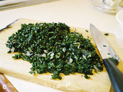 spinach squeezed and chopped