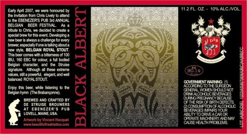 Black Albert stout label