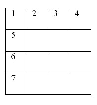 4 x 4 crossword grid