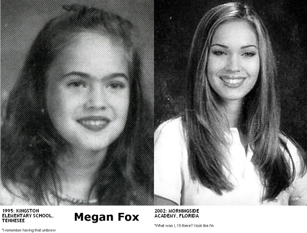 Megan Fox Photo When She Was 9 And 15 Years Old With Unibrow