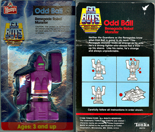 "GO BOTS" - ODD BALL by Tonka // Wendy's Exclusive  (( 1986 ))