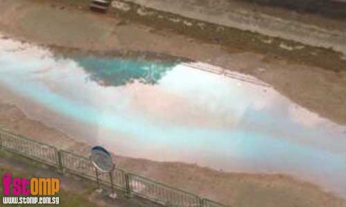 Water in Clementi canal turns bright blue
