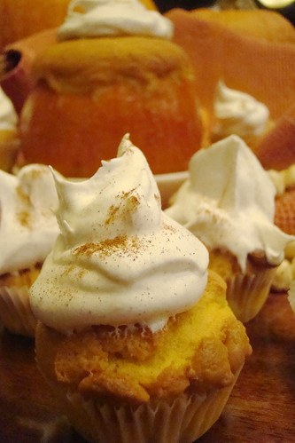 Bumpkin Pumpkin Moonshine Cupcakes with Butterscotch Cinnamon Kreme
