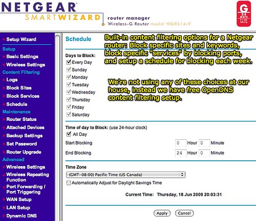 NETGEAR Router - Content Filtering