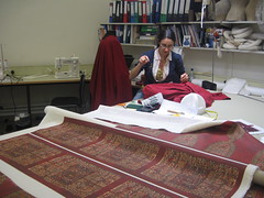 Work in a progress on a replica of a tunic. Photograph by Simon Carter.